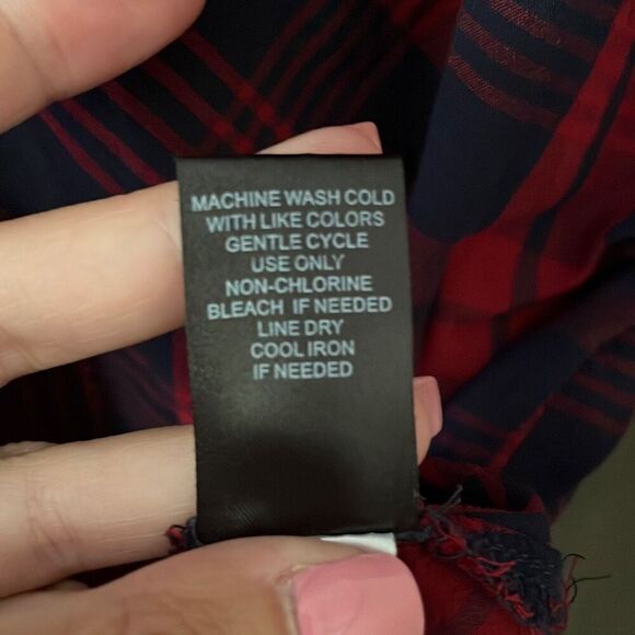 Torrid Red Plaid Dolman Blouse Top Size 10 - Picture 7 of 7